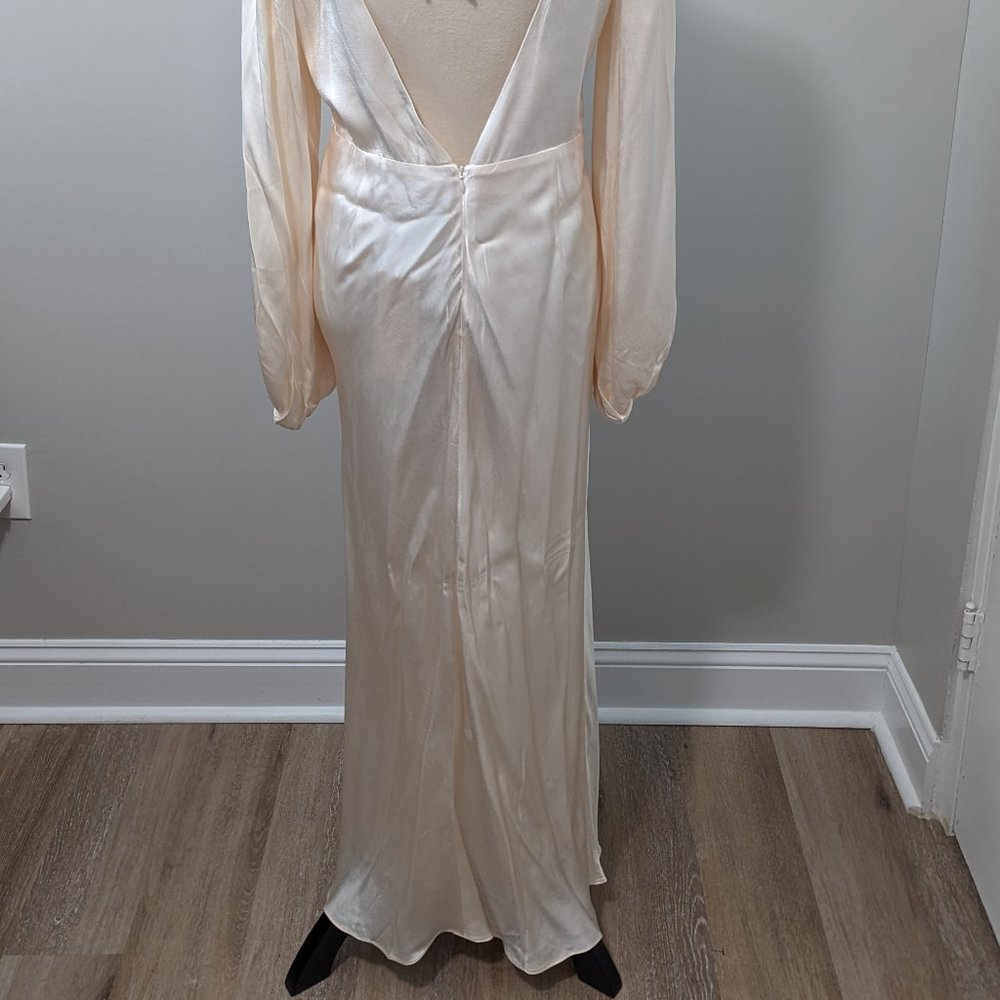 Shona Joy La Lune Balloon Sleeve Backless Midi Dress- Cream - Picture 7 of 15